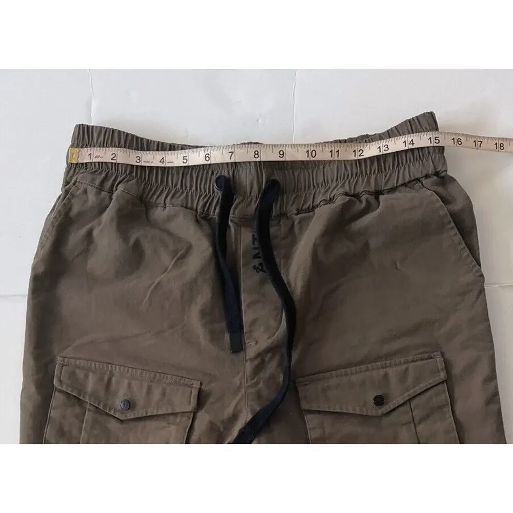 The Anti-Order Joggers Pants Men L Olive Green Pull On Front Cargo Pockets